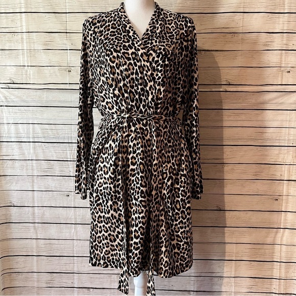 kate spade New York Leopard Print Toasty Lounge Short Robe Size L/XL - Picture 1 of 10